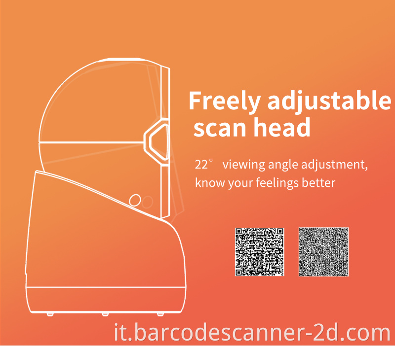 Lettore di scanner di codici a barre desktop Winson per scanner di barili a barre del cassiere supermercato 2D 1D Omnidrectional Code Scanner